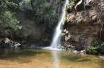 Um banho gelado na cachoeira das Andorinhas, uma das mais bonitas no Parque Nacional da Chapada dos Guimarães, em Mato Grosso